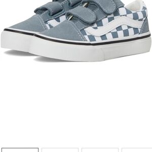 Vans Kids Blue and White Checkered Sneakers